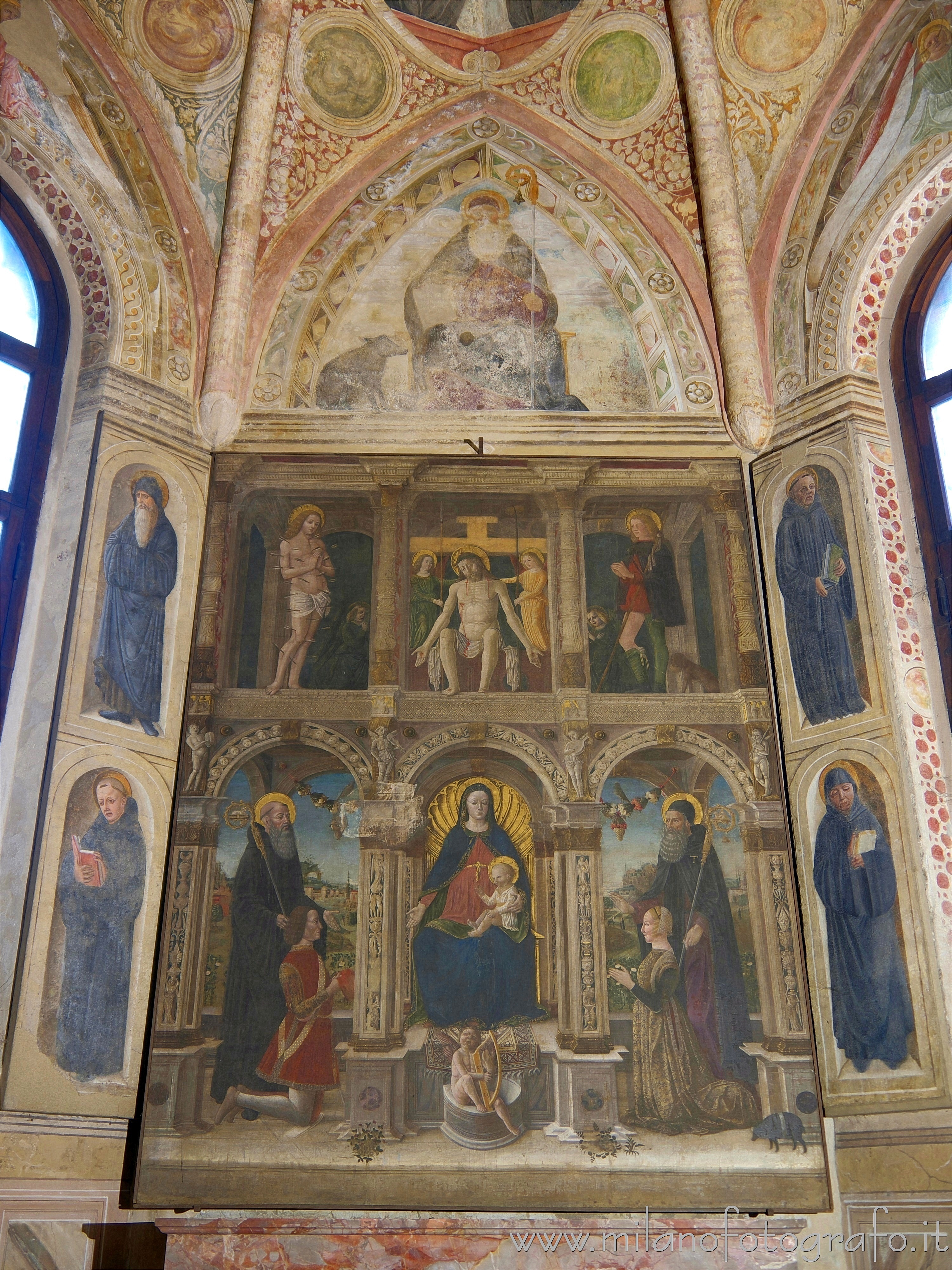 Milan (Italy) - Rear wall of the Obiano Chapel in the Church of San Pietro in Gessate